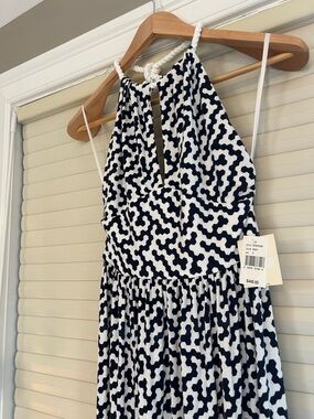 NWT Milly NY Navy & White Rope Halter Maxi Dress